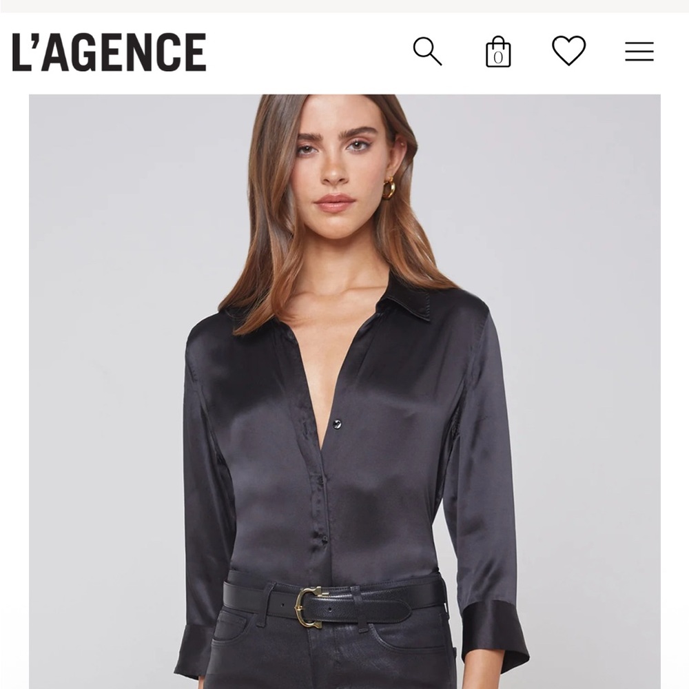 Silver Button-Up Blouse - Picture 5 of 6